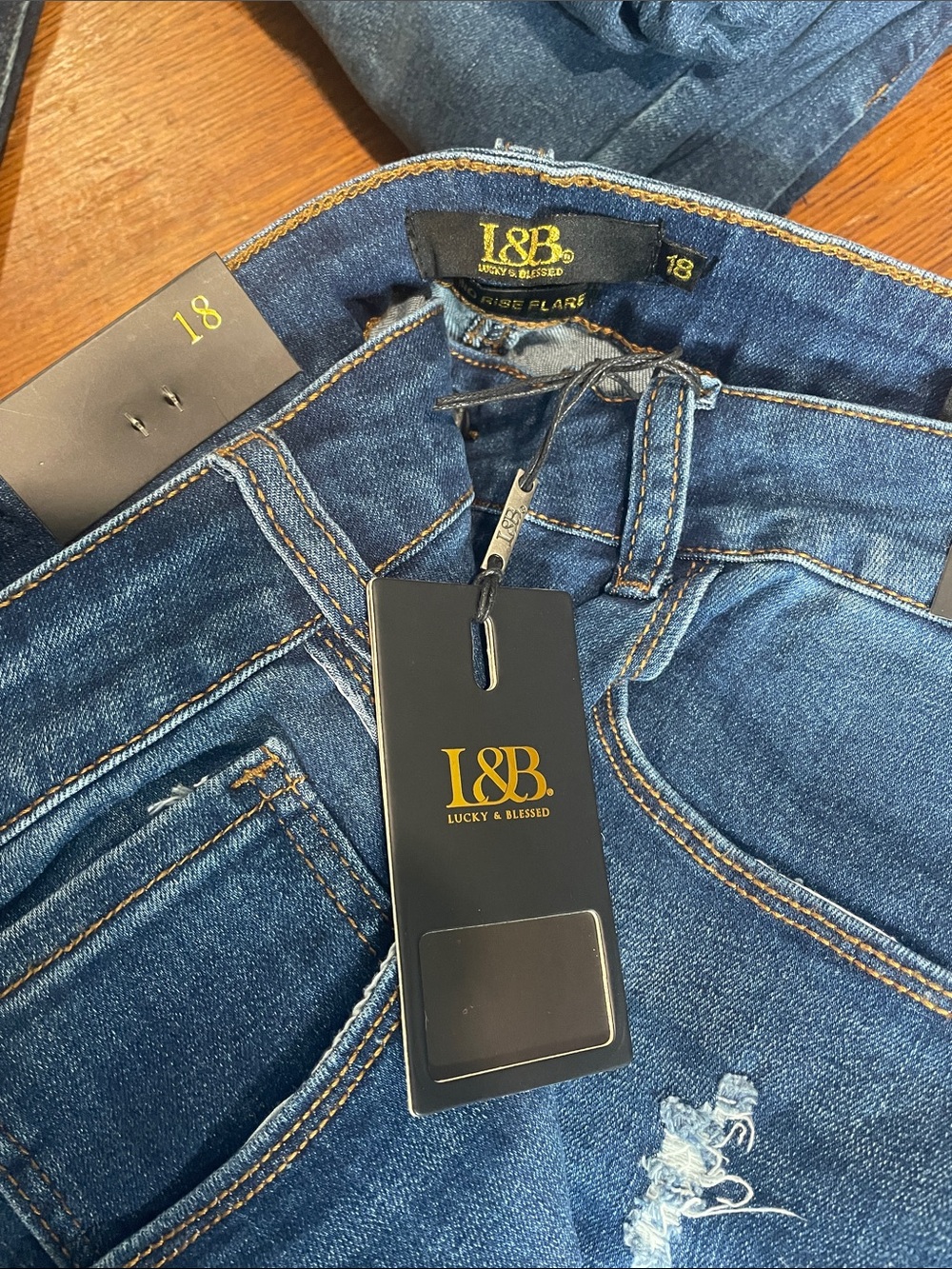 bulk purchase 20 pairs- Plus size Lucky Brand Blue Distressed Denim Jeans - Picture 2 of 5
